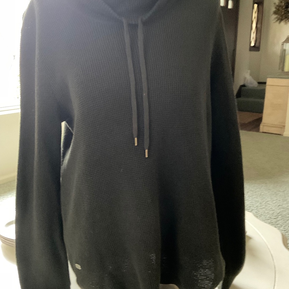 Ralph Lauren Black Waffle Weave Top, size XL